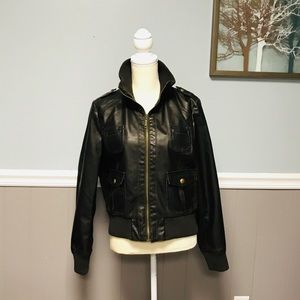 Red Camel Faux Leather Jacket